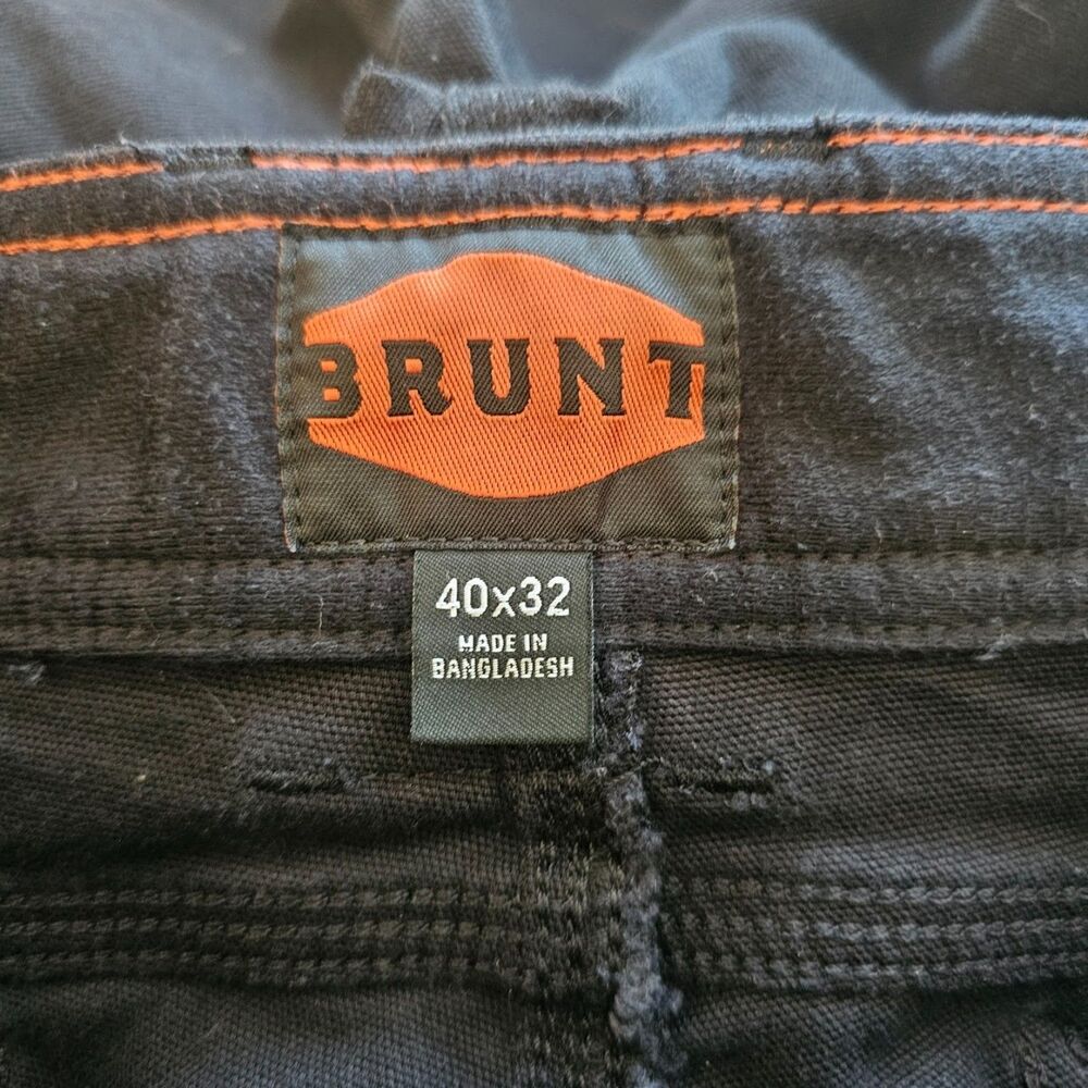 BRUNT The Torra Work Pants 40x32 Mens Black DWR Stretch Canvas Utility Carhartt